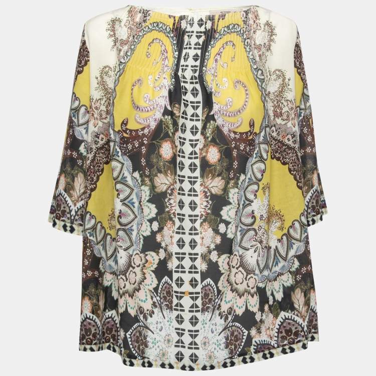 Pre Owned Etro Multicolor Cotton Oversized Blouse M