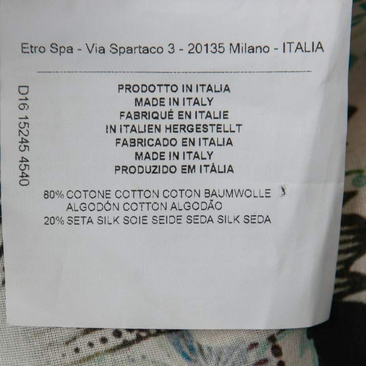 Pre Owned Etro Multicolor Cotton Oversized Blouse M