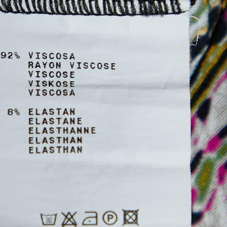 Pre Owned Etro Multicolor Printed Knit Tie Detail Midi Dress M