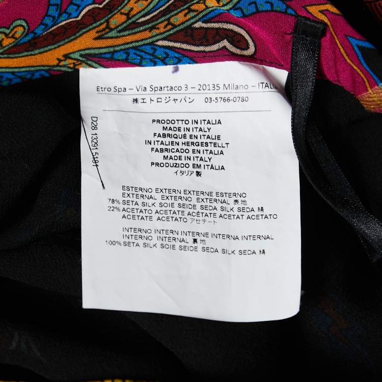 Pre Owned Etro Multicolor Floral Print Silk Blend Maxi Skirt M