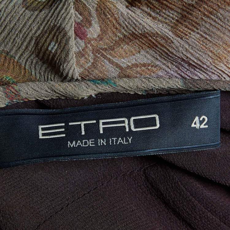 Pre Owned Etro Multicolor Printed Silk Ruffle Detail Maxi Dress M