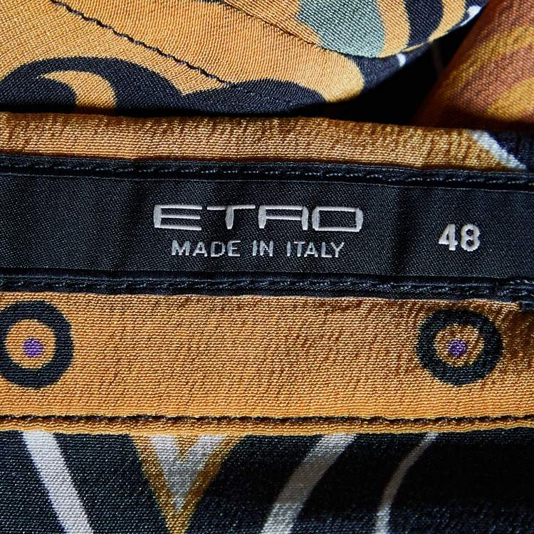 Pre Owned Etro Multicolor Printed Silk Button Front Shirt L