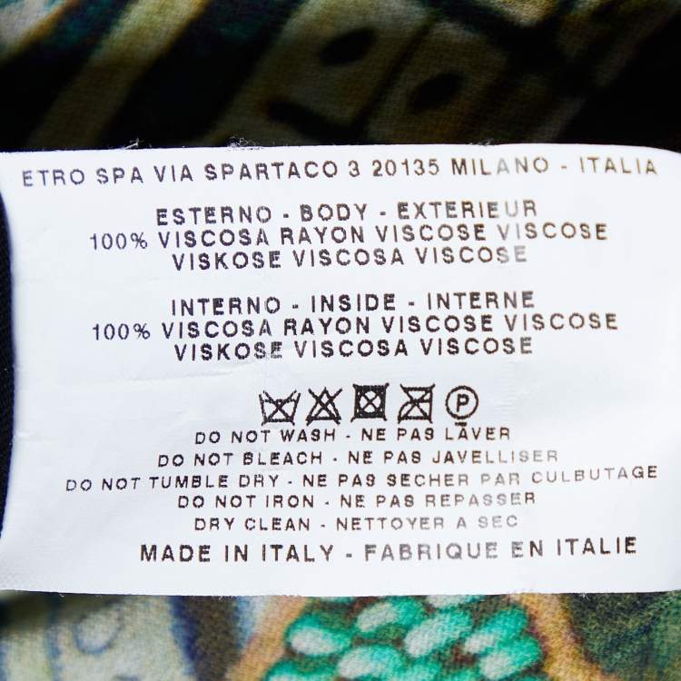 Pre Owned Etro Multicolor Printed Jersey Draped Midi Dress M