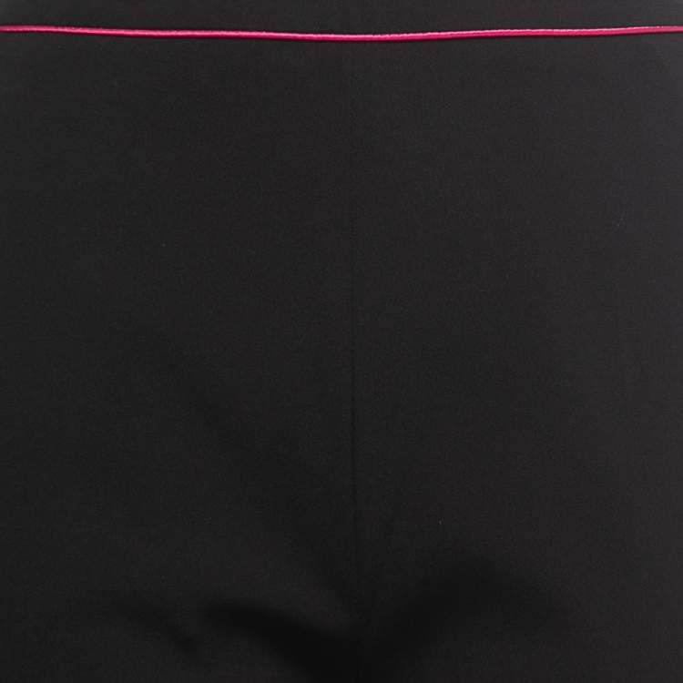 Pre Owned Etro Black Crepe High Waist Straight Fit Trousers S