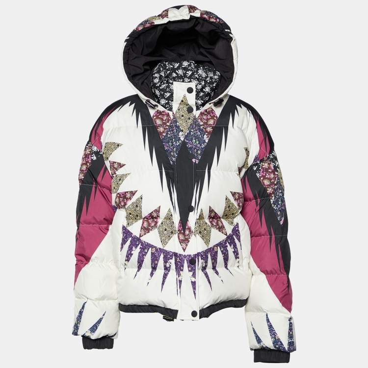 Pre Owned Etro Multicolor Printed Synthetic Hooded Puffer Jacket M