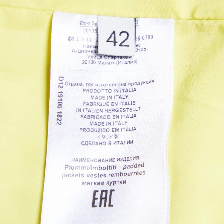 Pre Owned Etro Multicolor Printed Synthetic Hooded Puffer Jacket M