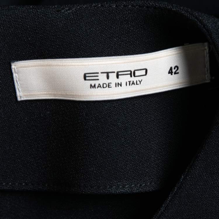 Pre Owned Etro Black Crepe Round Neck Blouse M
