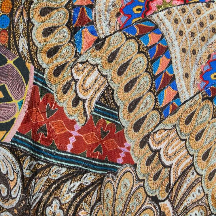 Pre Owned Etro Multicolor Paisley Printed Silk Maxi Skirt M