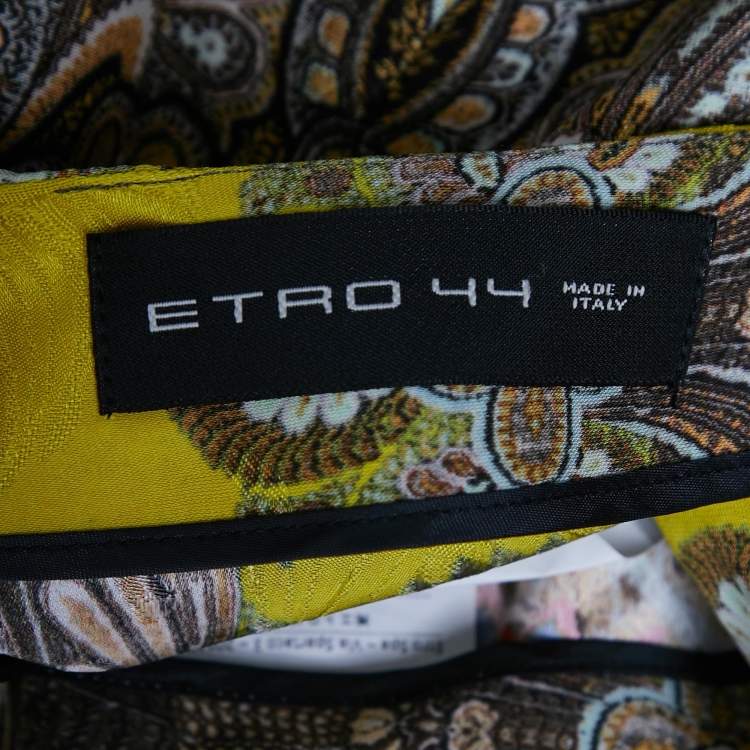 Pre Owned Etro Multicolor Paisley Printed Silk Maxi Skirt M