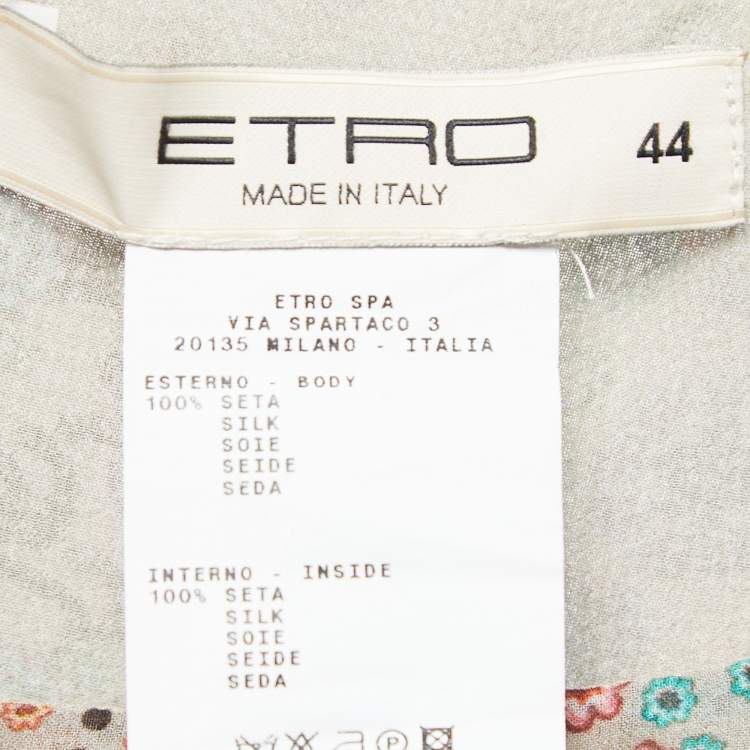 Pre Owned Etro Multicolor Paisley Printed Chiffon Silk Maxi Skirt M