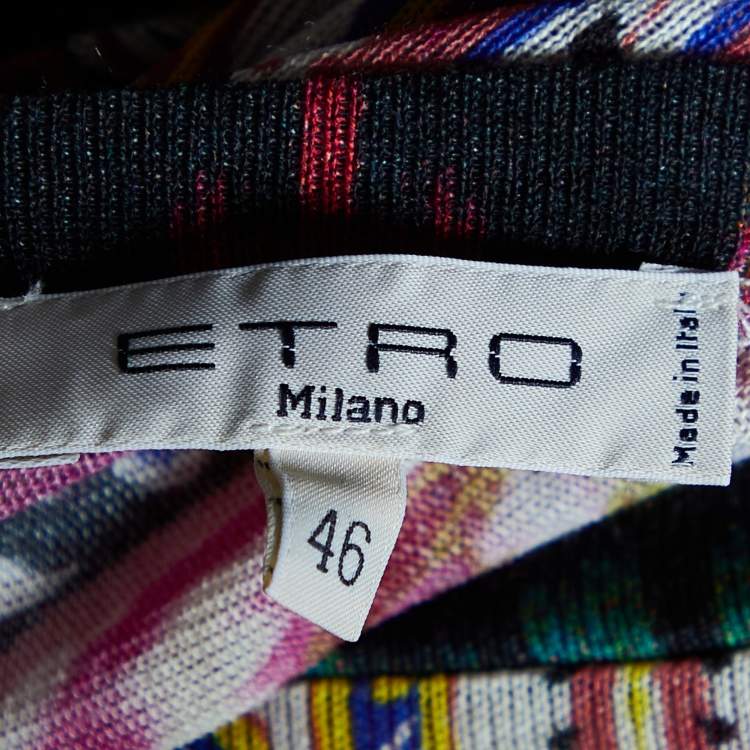 Pre Owned Etro Multicolor Paisley Printed Knit Top L