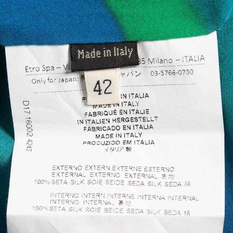 Pre Owned Etro Multicolor Printed Silk Button Front Short Dress M