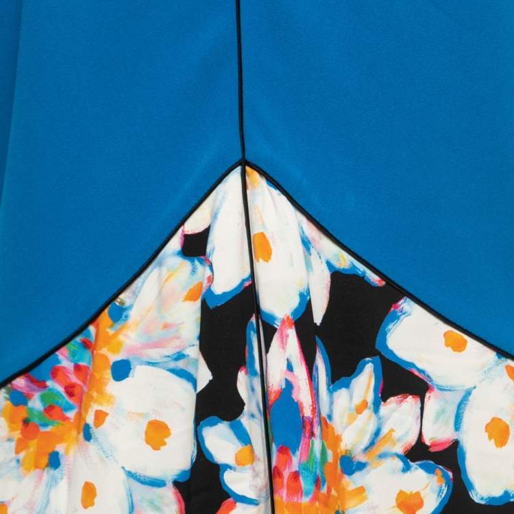 Pre Owned Etro Multicolor Printed Crepe Cut Out Sleeve Detail Short Dress M