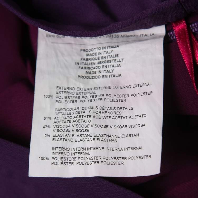 Pre Owned Etro Purple Crepe Pleated Maxi Skirt M