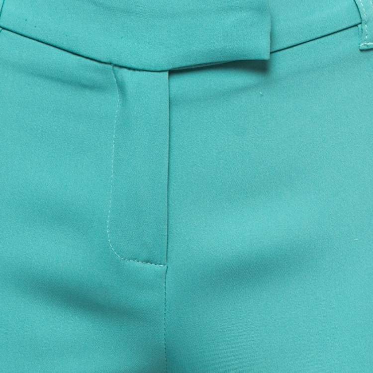 Pre Owned Etro Green Crepe Bootcut Trousers M