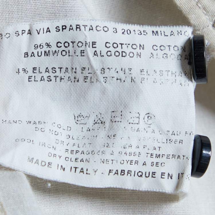 Pre Owned Etro Cream Printed Cotton Button Front Shirt M