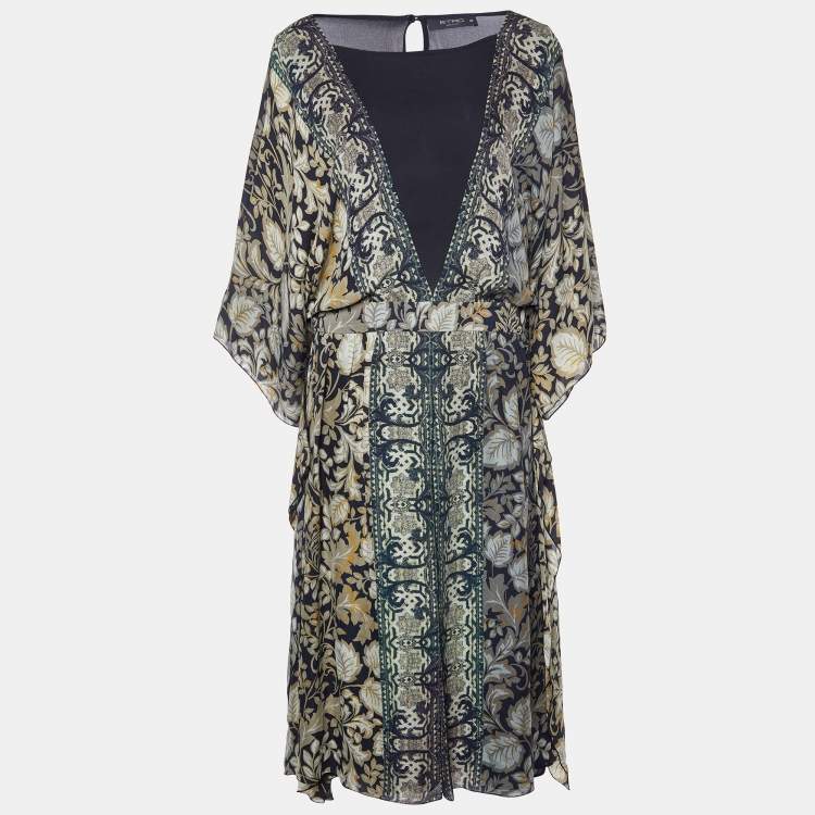 ワンピース Etro Flared Midi Dress With Multi-Coloured Print Etro Flared Midi Dress With Multi-Coloured Print in Blue | Lyst