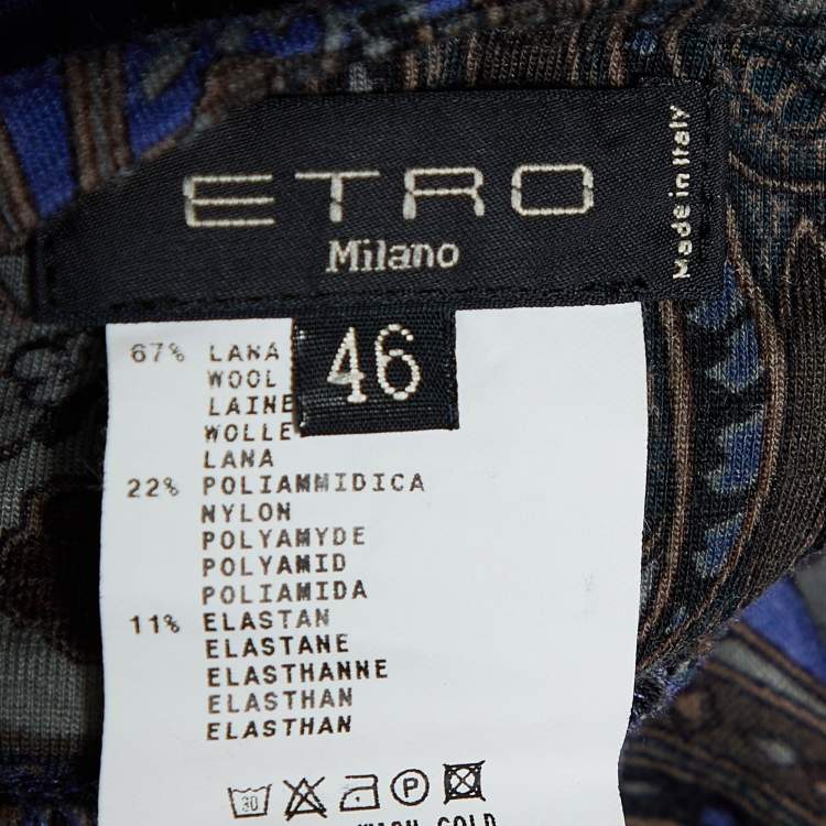Pre Owned Etro Multicolor Printed Wool Mini Skirt L