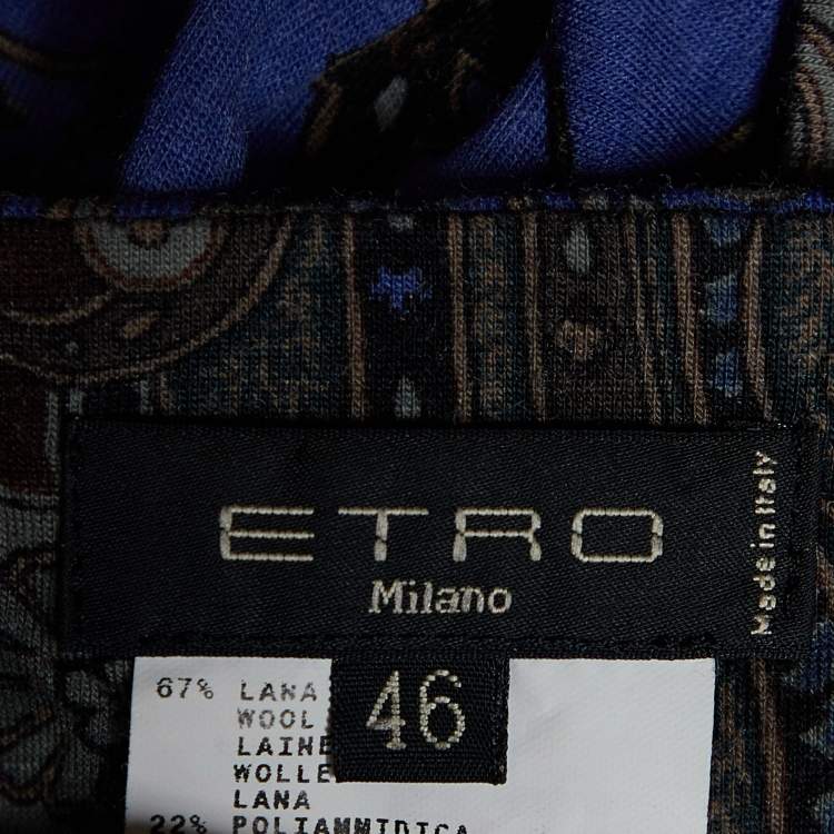 Pre Owned Etro Multicolor Printed Wool Mini Skirt L