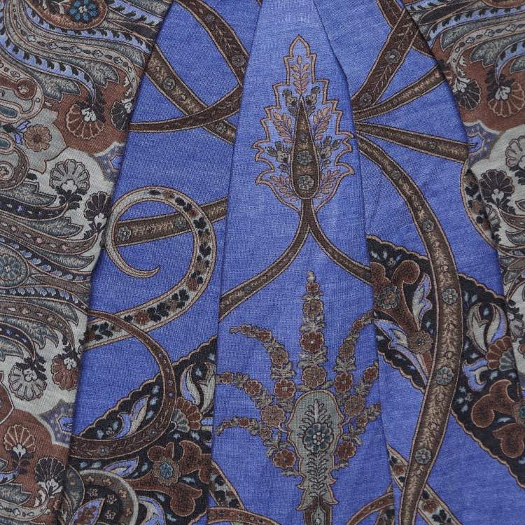 Pre Owned Etro Multicolor Printed Wool Mini Skirt L