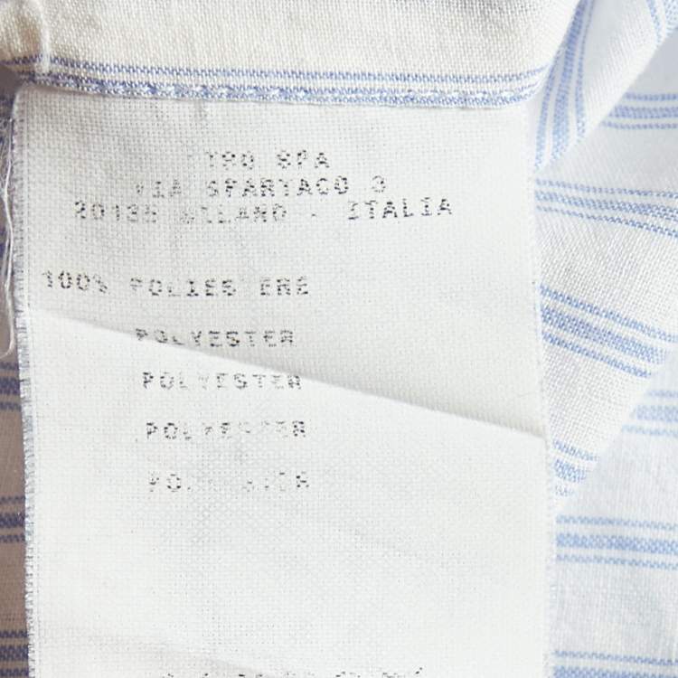 Pre Owned Etro White Striped Button Front Shirt M