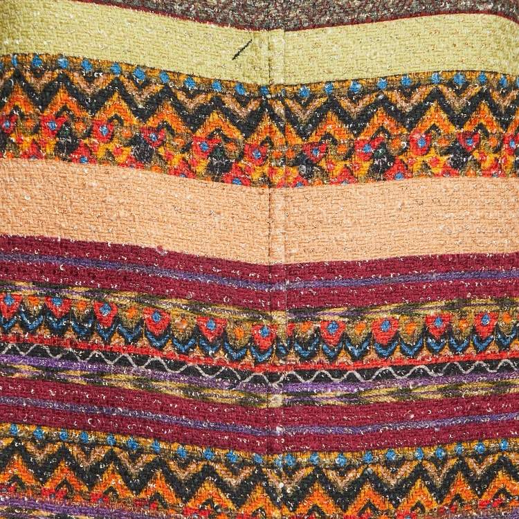 Pre Owned Etro Multicolor Patterned Cotton Pocket Embroidered Button Front Coat S