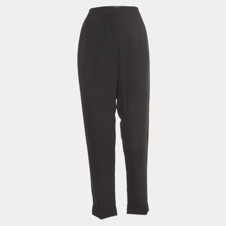 Pre Owned Etro Black Crepe Straight Leg Formal Pants M