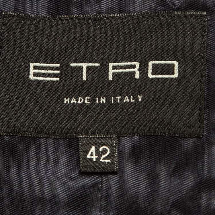 Pre Owned Etro Multicolor Tweed Single Breasted Mid Length Coat M