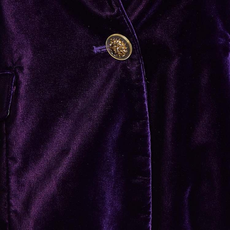 Pre Owned Etro Purple Velvet Button Front Blazer M