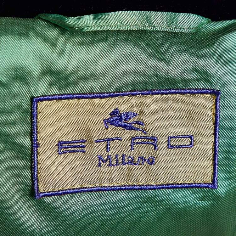 Pre Owned Etro Purple Velvet Button Front Blazer M