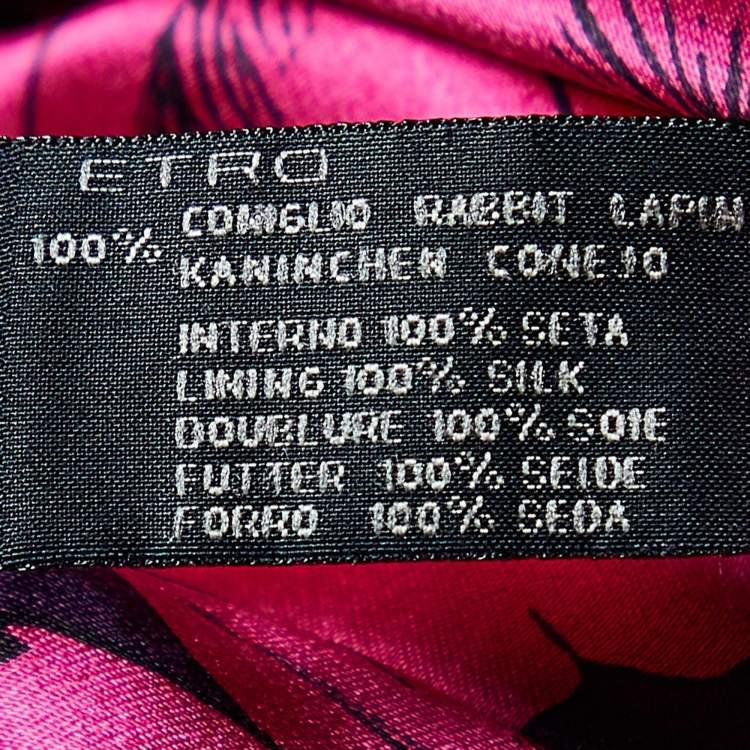 Pre Owned Etro Multicolor Striped Rabbit Fur Turtleneck Cape M