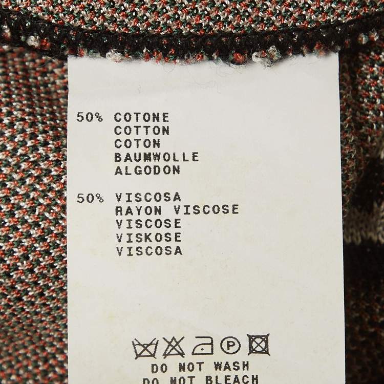 Pre Owned Etro Multicolor Geometric Intarsia Knit Midi Skirt M