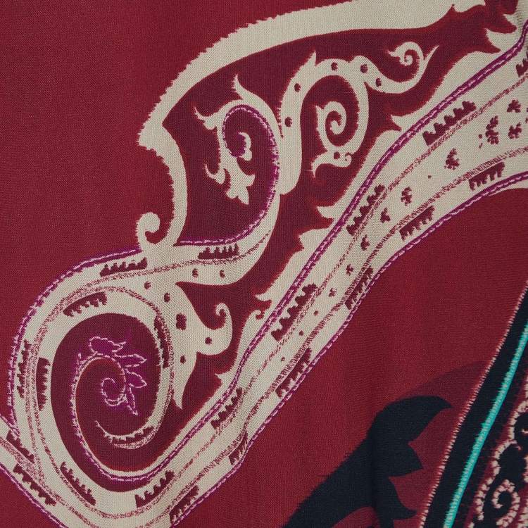 Pre Owned Etro Multicolor Paisley Print Georgette Knee-Length Dress L