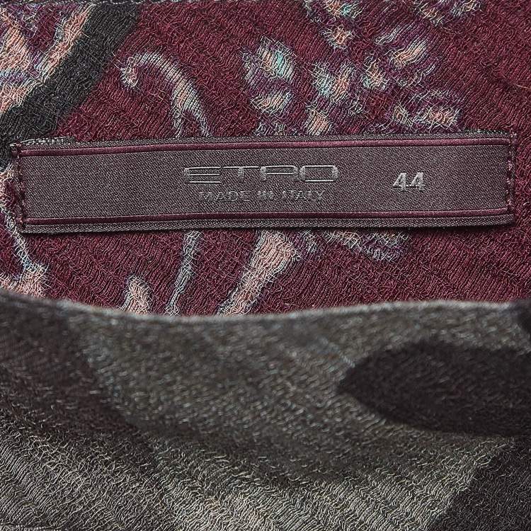 Pre Owned Etro Multicolor Floral Print Crepe Half Placket Shirt M
