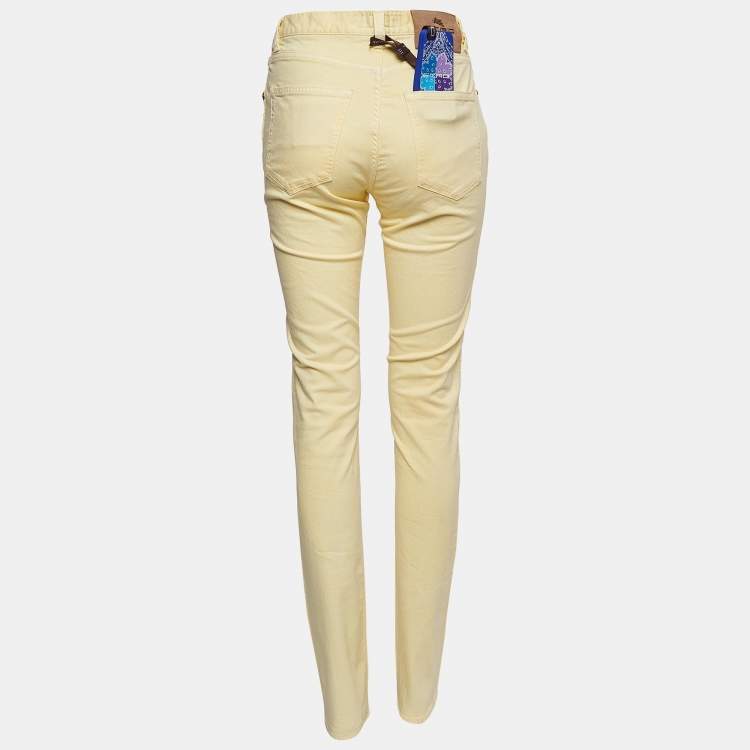 Pre Owned Etro Yellow Denim Slim Fit Jeans M Waist 29"
