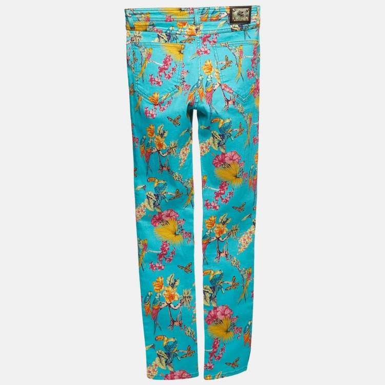 Pre Owned Etro Blue Print Denim Slim Fit Jeans M Waist 27"