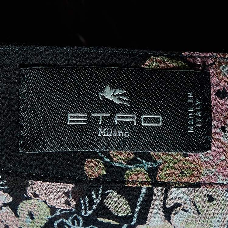 Pre Owned Etro Multicolor Floral Print Silk Blouse S