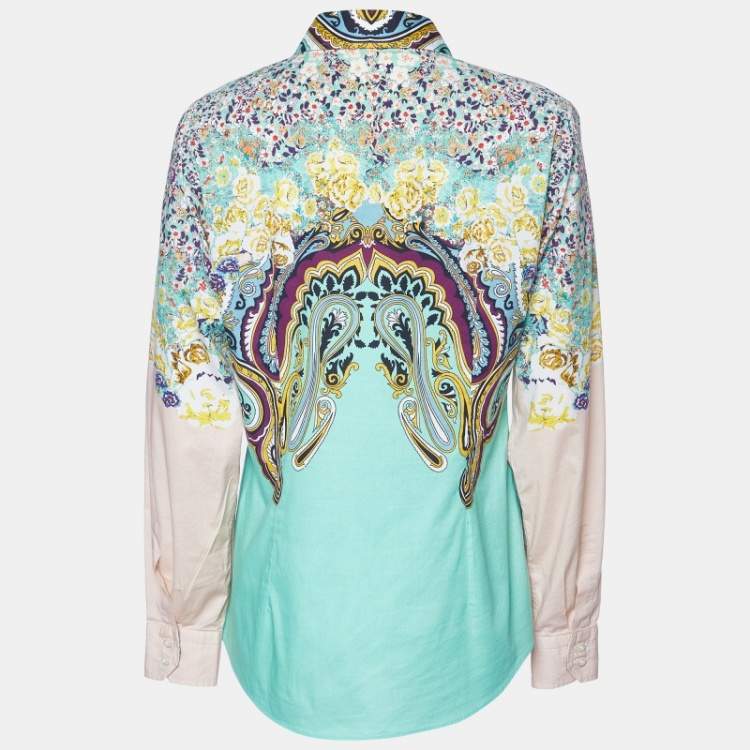 Pre Owned Etro Multicolor Floral Print Cotton Shirt L