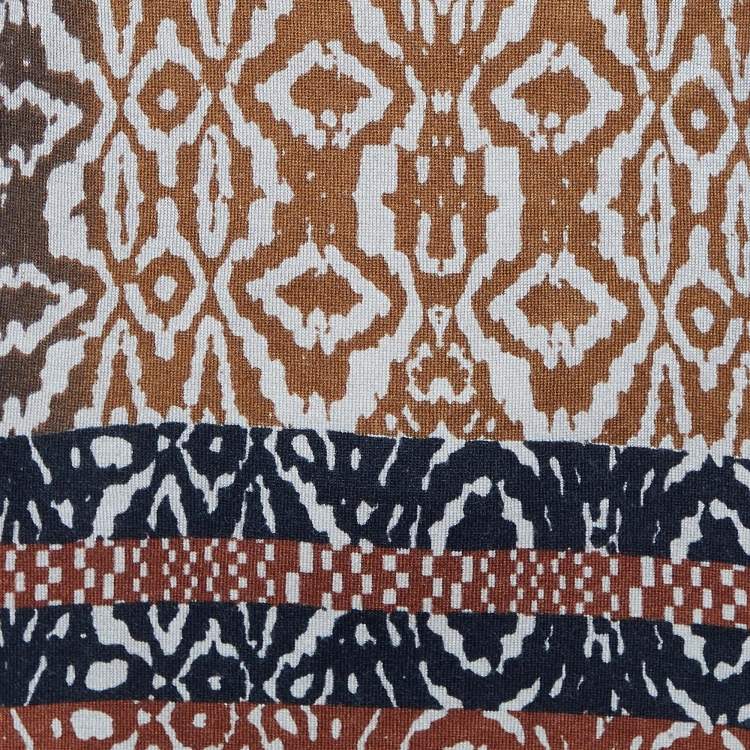 Pre Owned Etro Multicolor Silk & Wool Knit Turtle Neck Sweater M