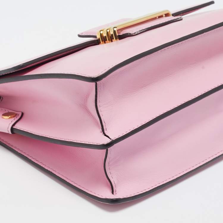 Pre Owned Etro Pink Leather Fold-Over Shoulder Bag