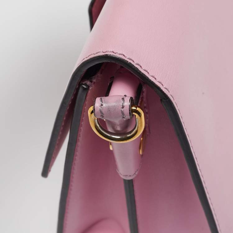 Pre Owned Etro Pink Leather Fold-Over Shoulder Bag