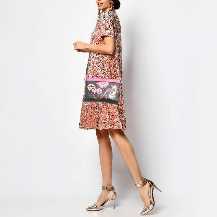 Pre Owned Etro Multicolor Printed Coated Canvas Frame Crossbody Bag