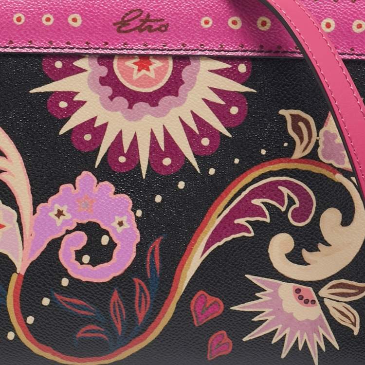 Pre Owned Etro Multicolor Printed Coated Canvas Frame Crossbody Bag