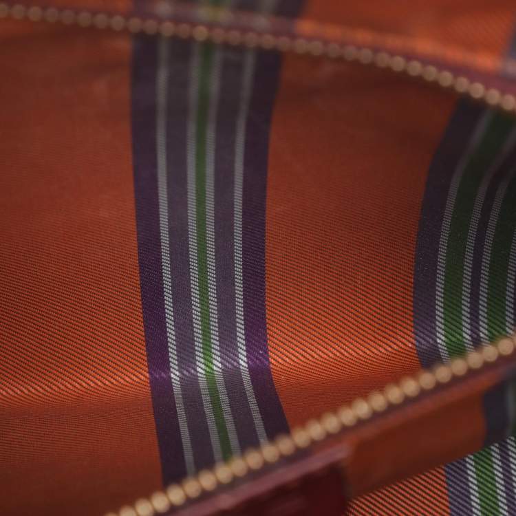 Pre Owned Etro Brown Paisley Print Coated Canvas Mini Love Trotter Tote
