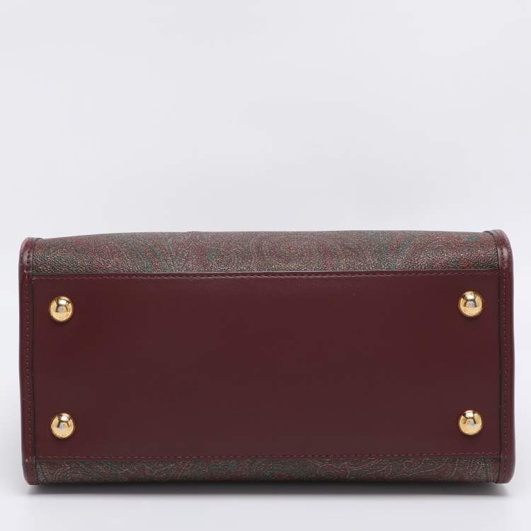 Pre Owned Etro Brown Paisley Print Coated Canvas Mini Love Trotter Tote