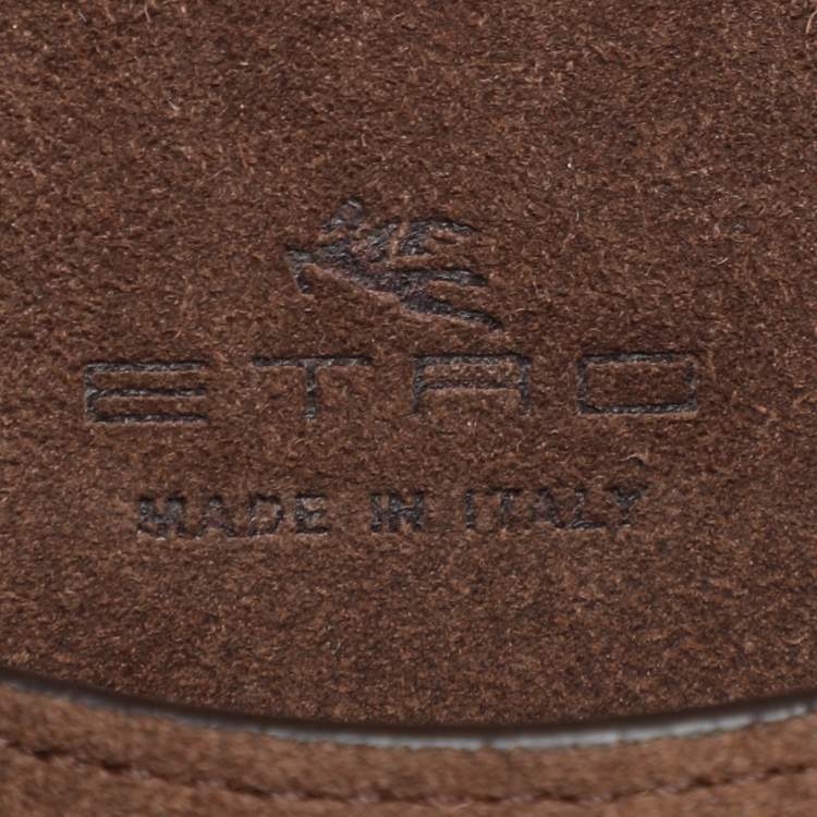 Pre Owned Etro Brown Paisley Print Coated Canvas Libra Tote