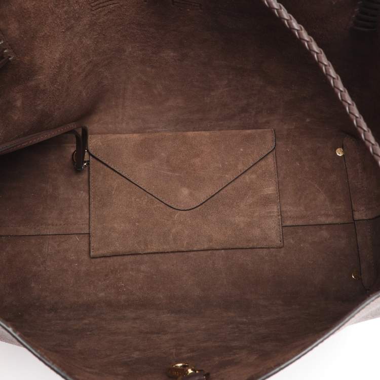 Pre Owned Etro Brown Paisley Print Coated Canvas Libra Tote