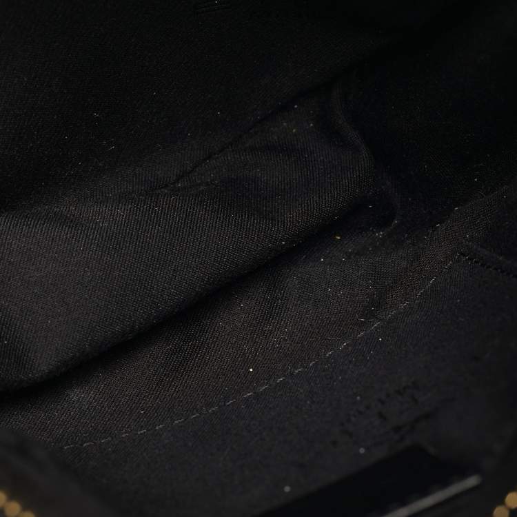 Pre Owned Etro Black Leather Pegaso Round Crossbody Bag