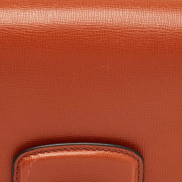 Pre Owned Etro Brick Brown Leather Pegaso Flap Shoulder Bag