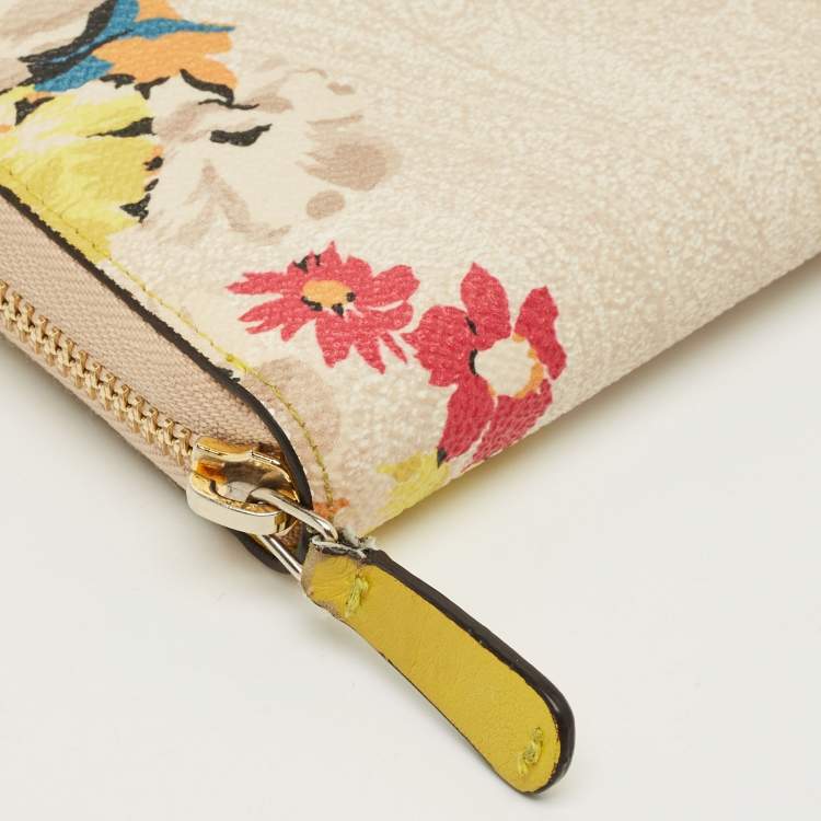مملوكة مسبقًا Etro Multicolor Coated Canvas Floral Zip Continental Wallet